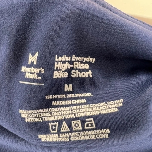 NWOT MEMBERS MARK HIGH RISE BIKE SHORT SIZE MEDIUM IN BLUE - Picture 4 of 6